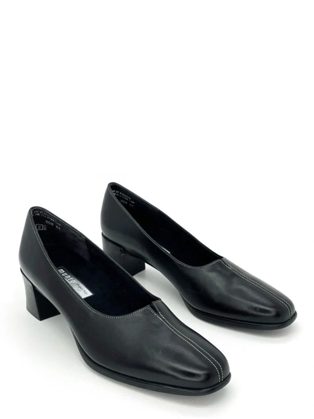Munro American Black Leather Heels ** Size 7 Narrow *** Pumps New Shoes Comfort